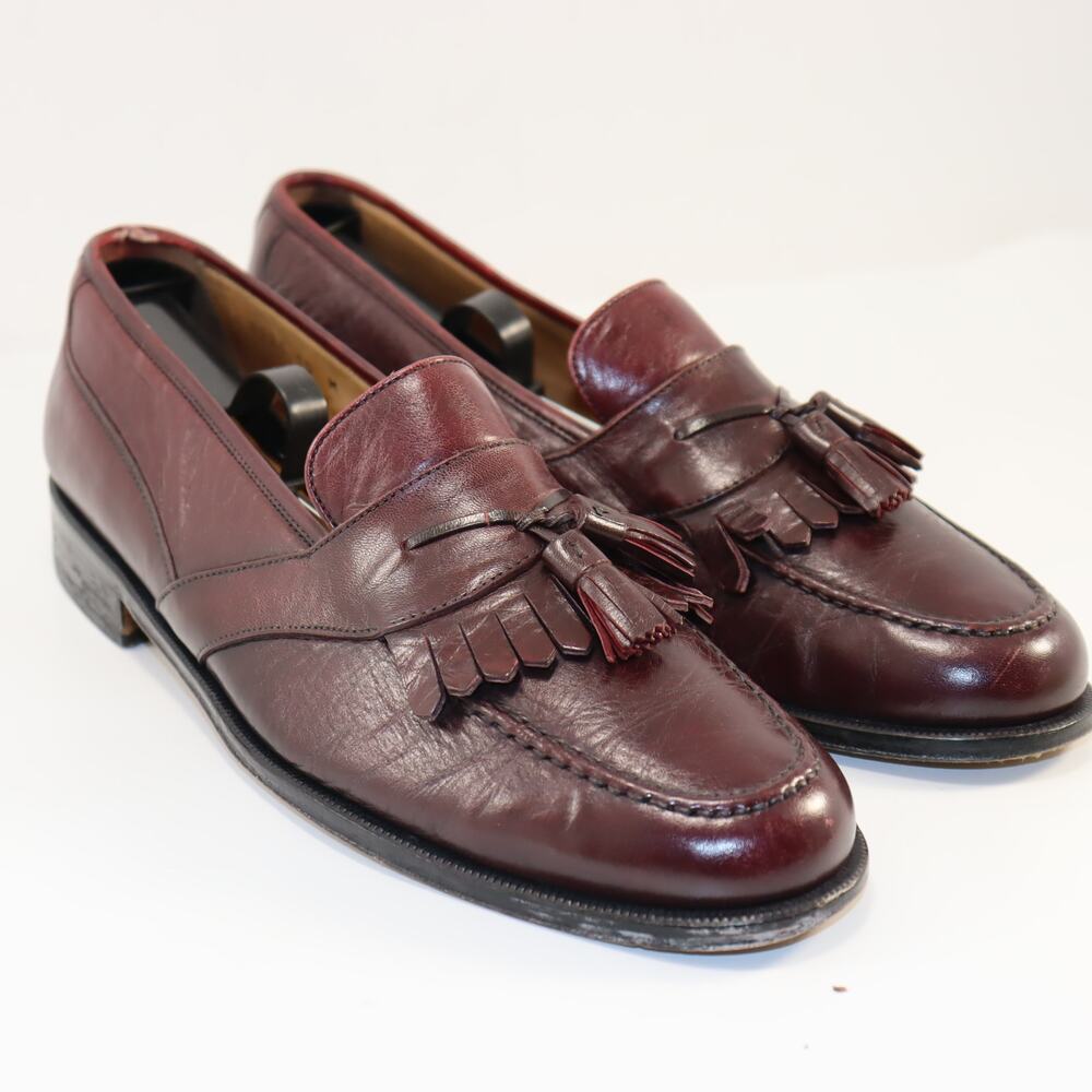 Massimo Emporio Burgundy Leather‎ Tassel Loafers Men’s Size 10 M Vintage